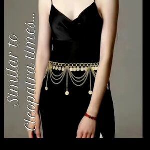 Belly Dance Waist Belt Chain Tassel Harness Chains Women Body Carved Coin Long